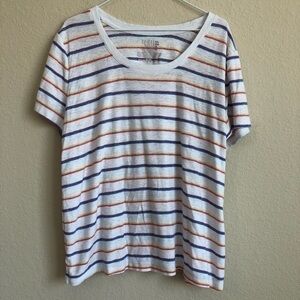 Time And Tru Top Striped Short Sleeve T-Shirt